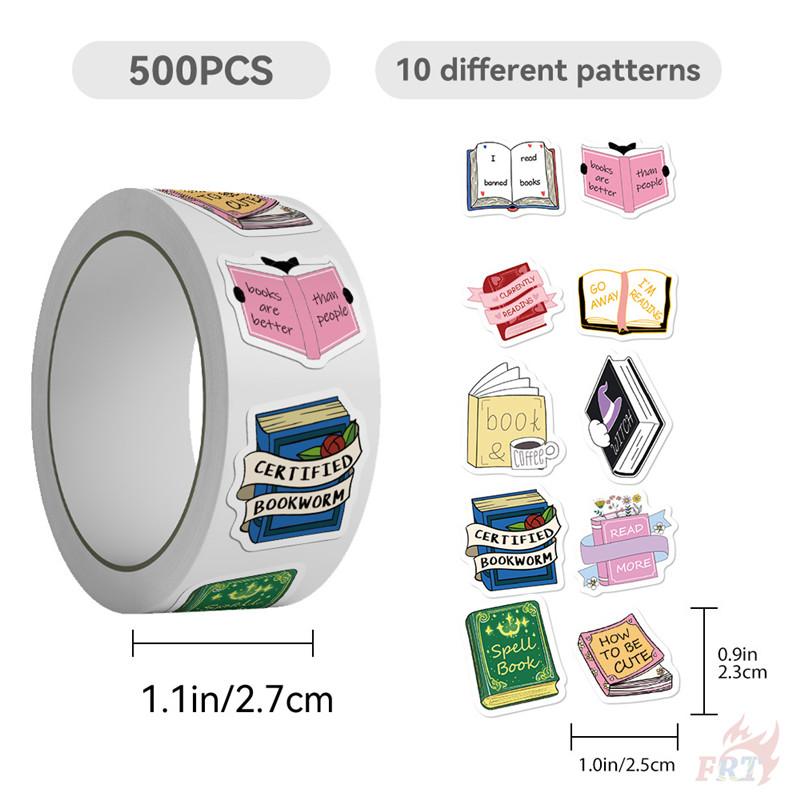 500Pcs/Roll Funny Bookish Art Kids Rewards Stickers - DIY Scrapbooks Album Decor Sealing Label Decals