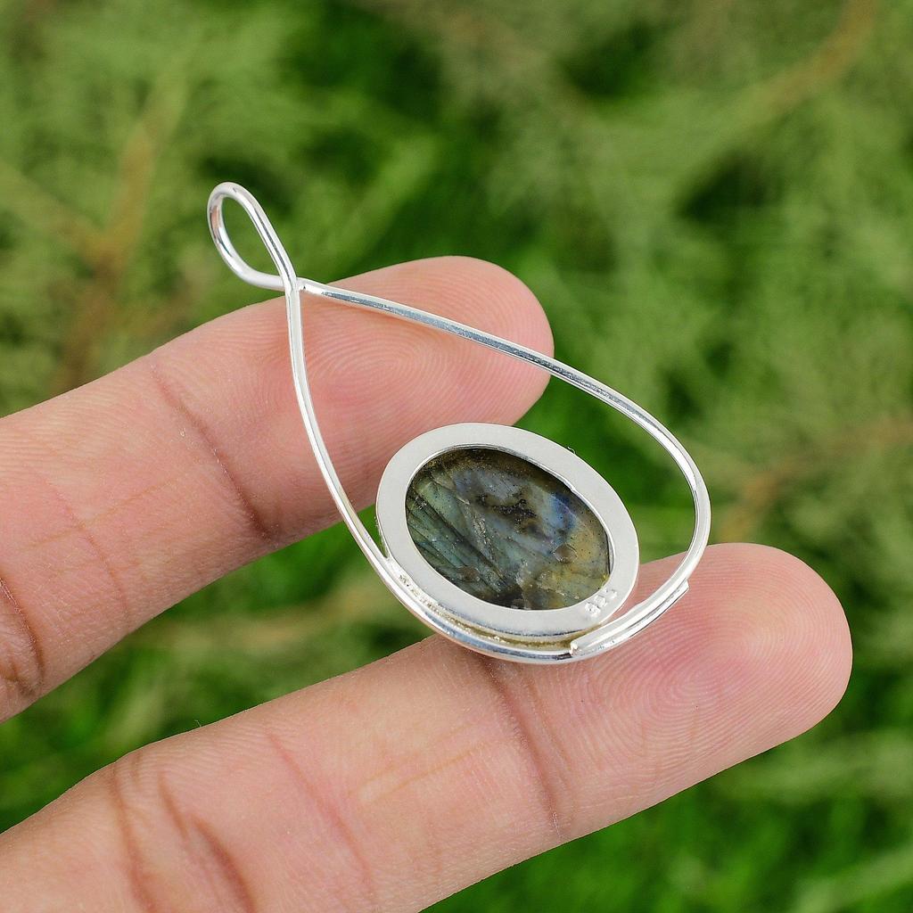 Thanks Giving Day Deal Sterling Silver Labradorite Gemstone Daughter New Pendant