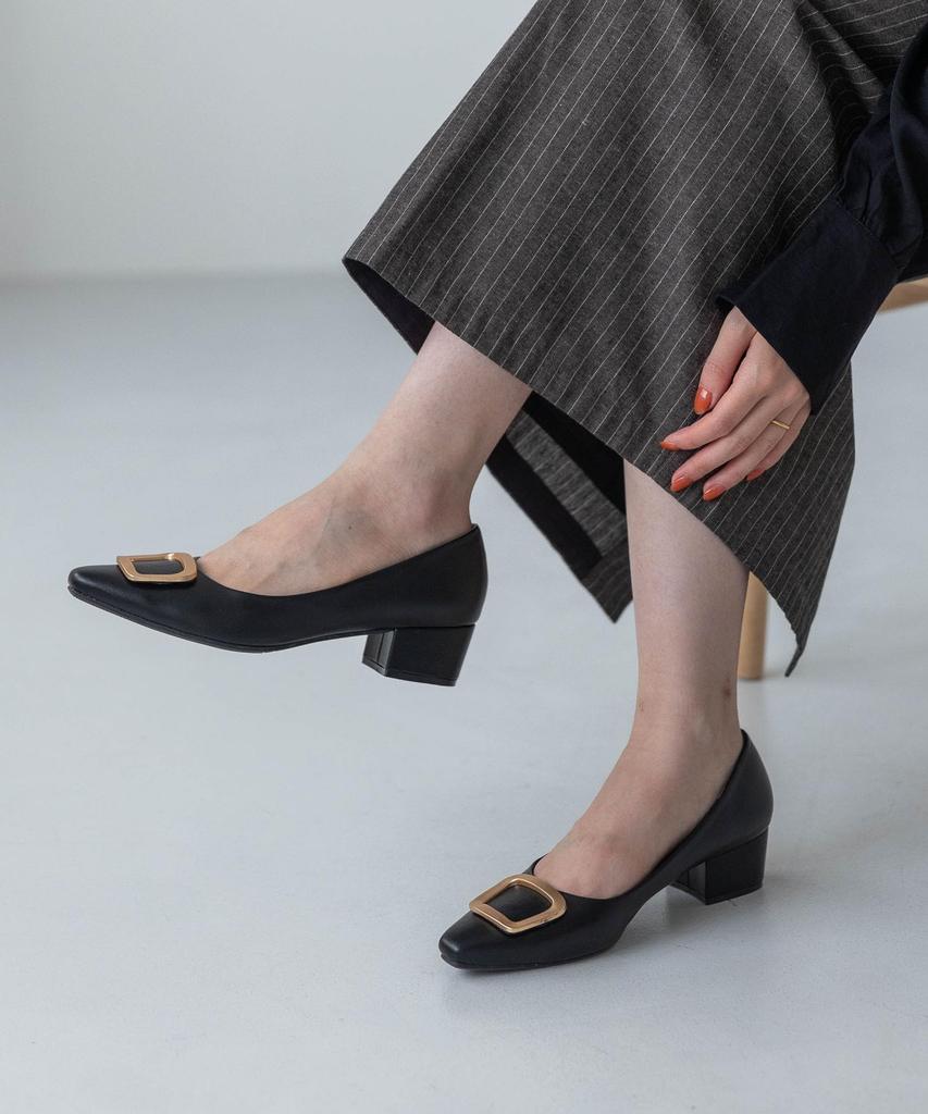 [Evol] Rain or Shine, Cushioned, Gold Buckle 4.5cm Pumps