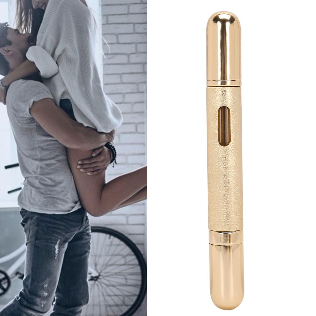 10ml Round Press Perfume Bottle Portable Glass Empty Refillable Perfume Bottle (Gold)