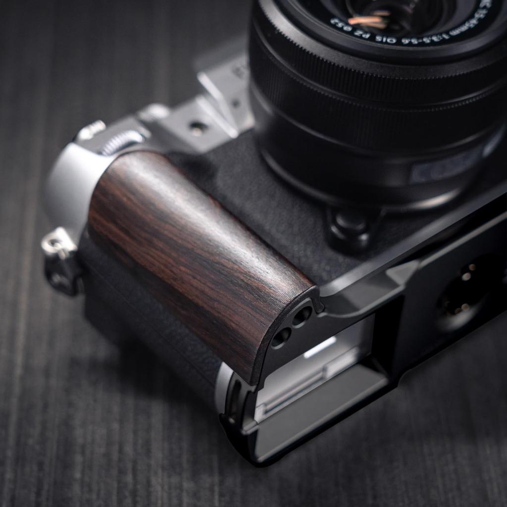 Iborrys Premium Solid Wood Camera Compatible with FUJIFILM Dedicated Quick Release Handcrafted Premium Retro Natural Wood Handle Grip, X-T50 Camera,