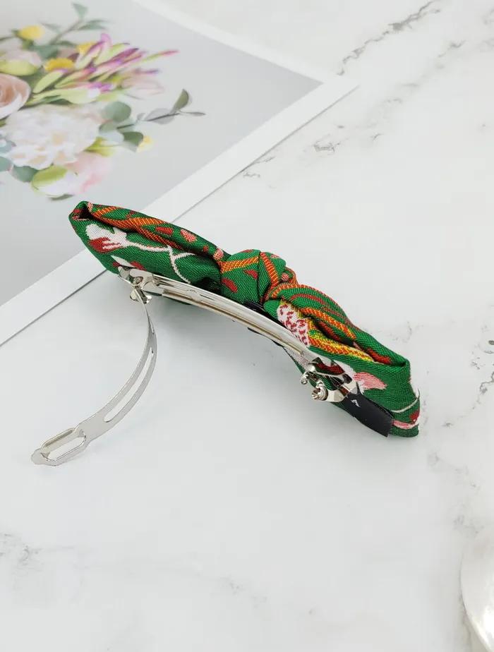 Maia Rose Jacquard Ribbon Pin - D Green