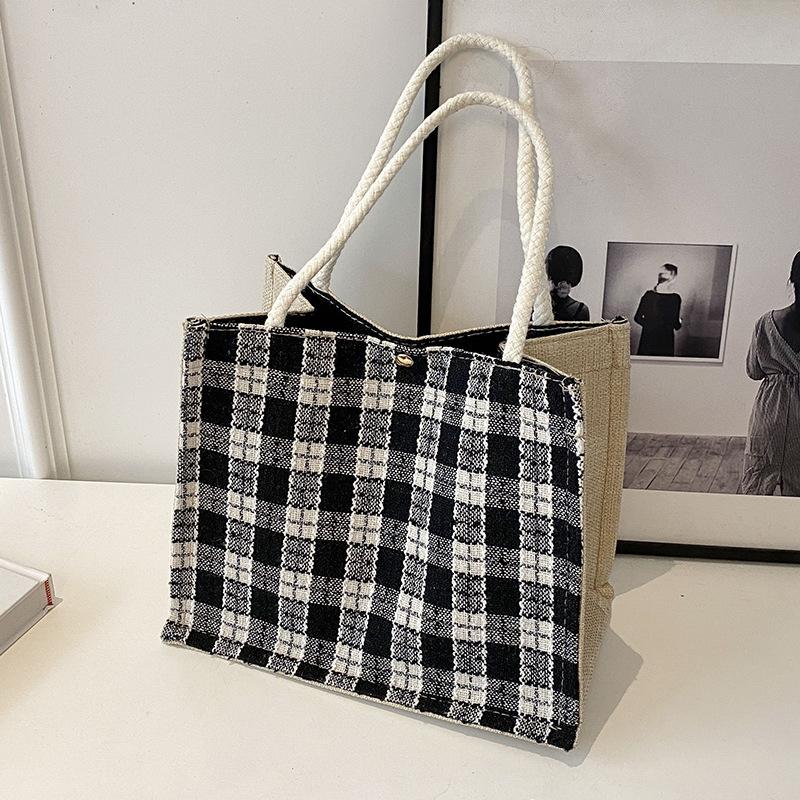High-end Niche Woven Bag for Women Lunch Box Bento Bag Ins Japanese Girl Fashion Shoulder Bag