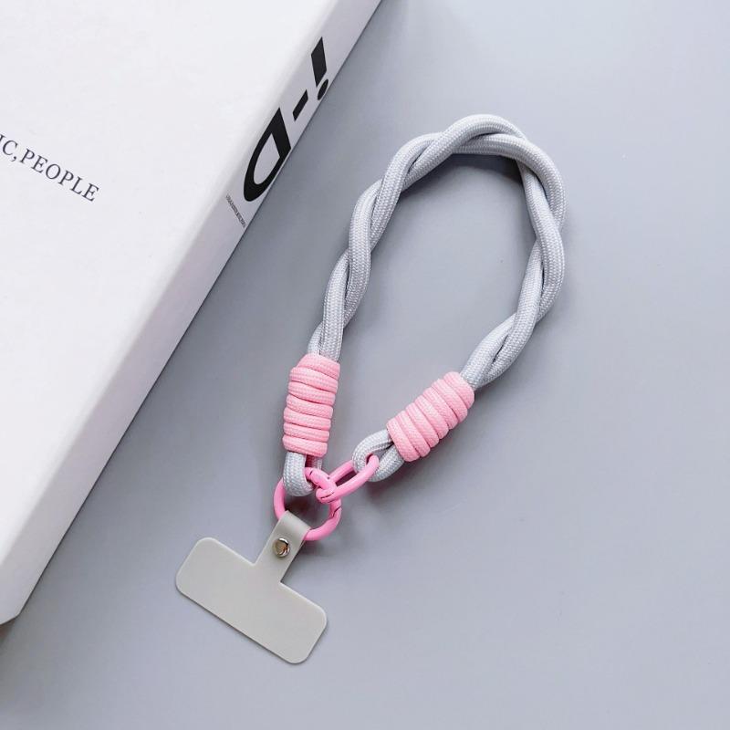 Flerfarget Håndvevd Nøkkelring Mobiltelefon Lanyard Anti-Tapt Knute Tau Stropp Nøkkelring Menn Kvinner Bilnøkkelholder Tilbehør