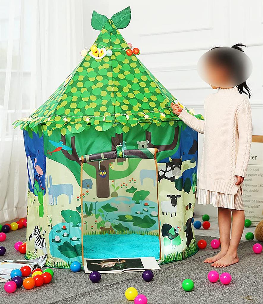 Benebomo Kids Tent Play Tent Kids Tent Kids Room Kids Tent Kids Tent Kids Playhouse Toy Indoor Outdoor Girls Boys Forest Folding Tent Toy Storage Kids