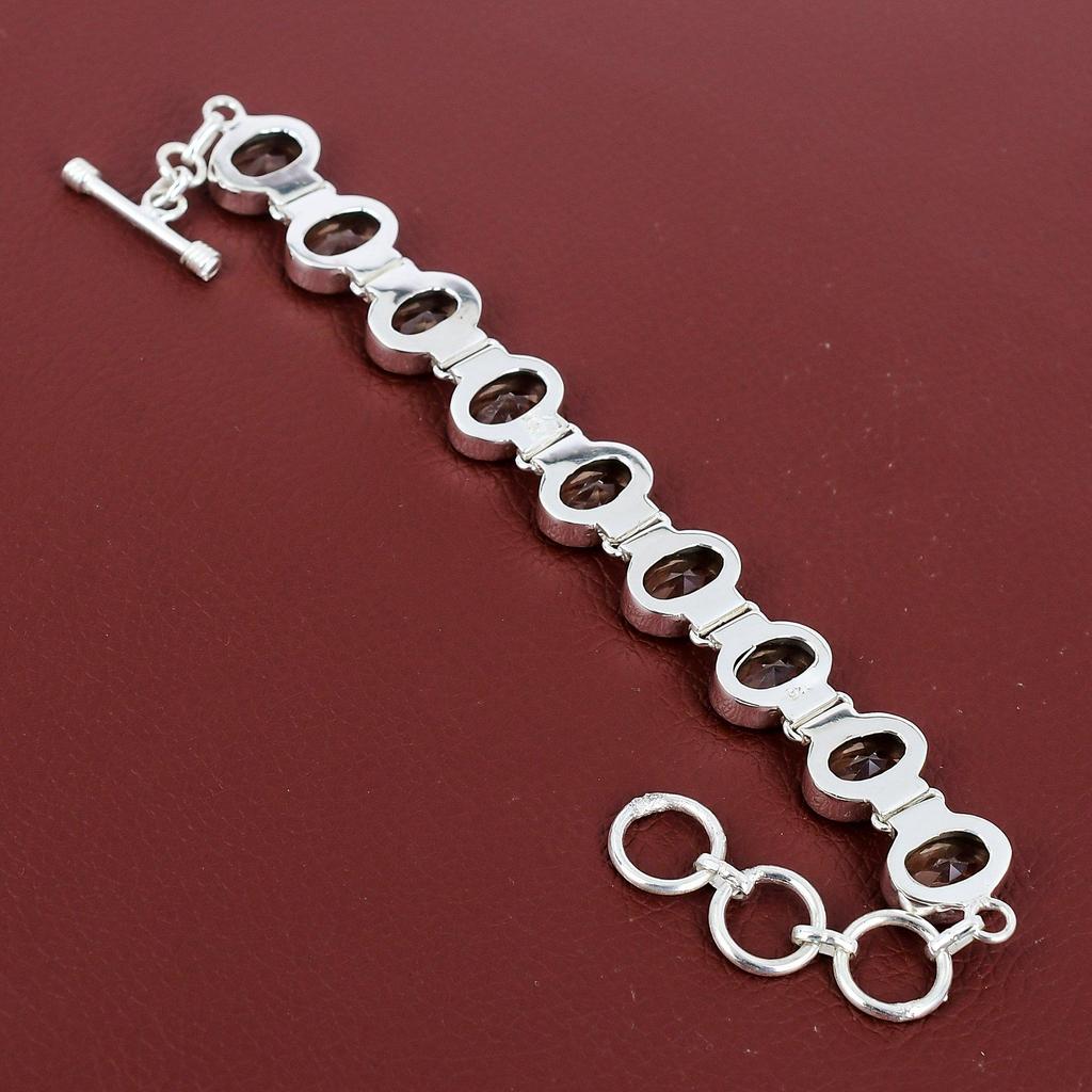 Faceted Morganite Bracelet 925 Sterling Silver Bracelet Adjustable Chain Bracelet Handmade Bracelet Natural Gemstone Jewelry Gift For Mother