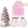 Shiny Pink Tinsel Garland Pink Christmas Party Props Sequined Tinsel Garland  Decoration Supplies