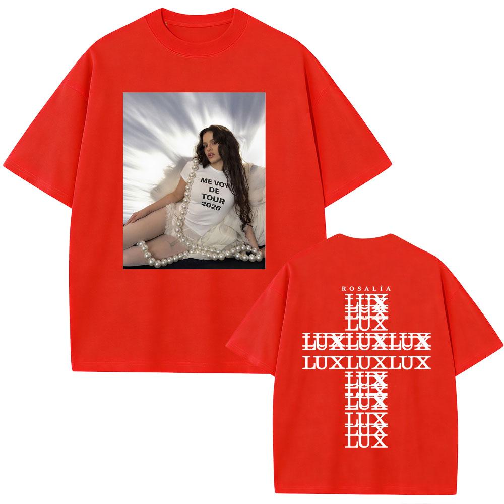 

Singer Rosalia Lux Me Vov De Tour 2026 T Shirt Unisex Women Fashion Casual Cotton Short Sleeve Oversized Tshirts Streetwear Unisex S