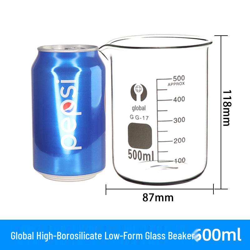 Borosilicate Glass Measuring Beaker Set: 50ml, 100ml, 250ml, 500ml