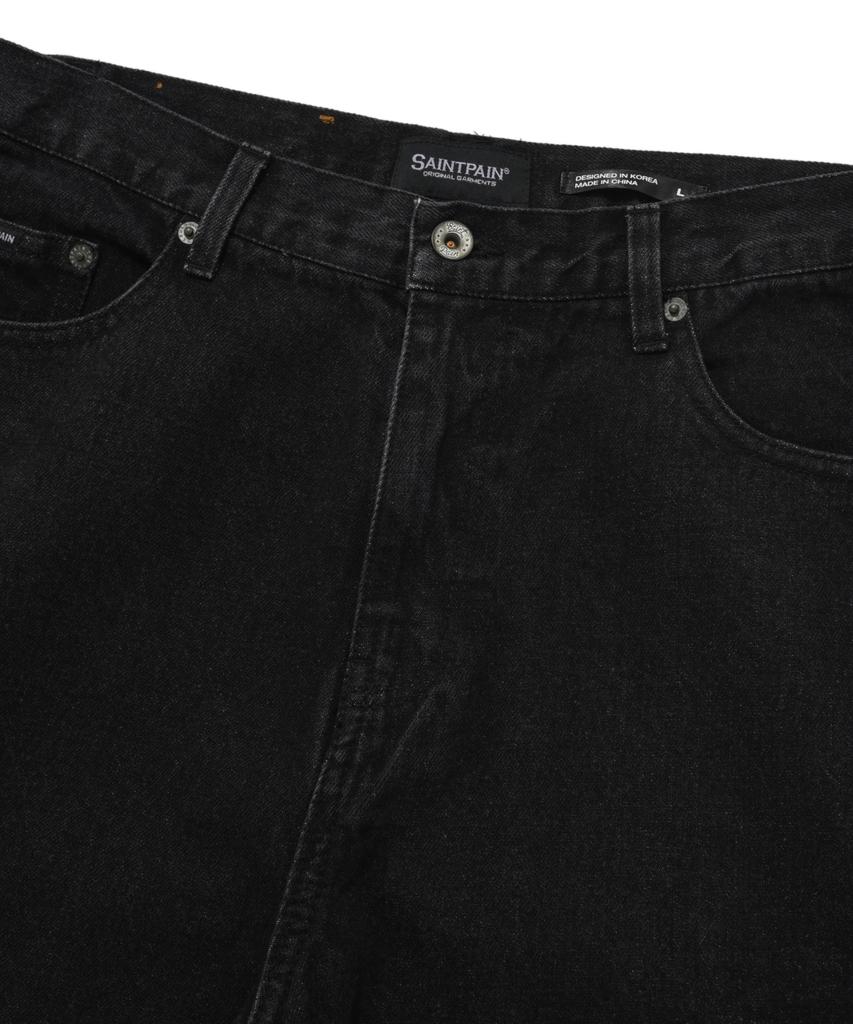 Saint Pain Sp Wide Fit Cargo Denim Pants - Black