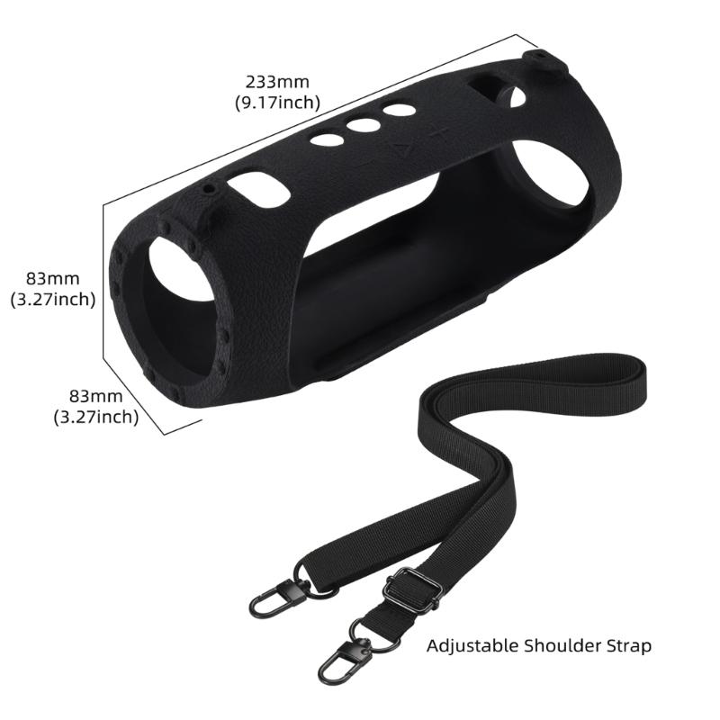 Portable Silicone Cover with Carrying Straps Protective Skin for Charge 6 Speakers, Water Resistant