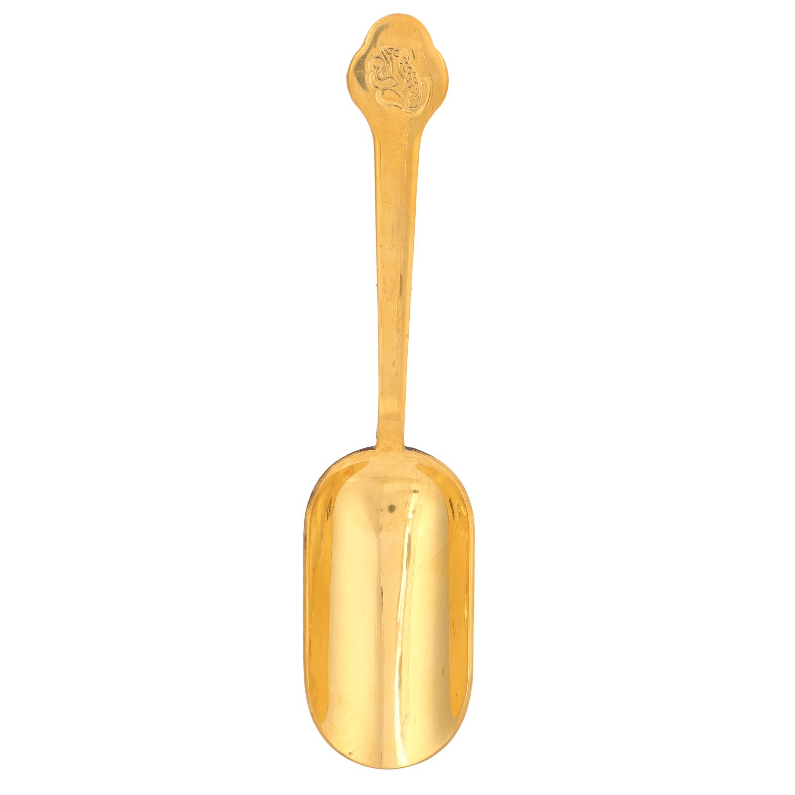

Латунные чайные ложки с длинной ручкой, утолщенные, с узором жаб, устойчивые к ржавчине, латунная ложка золотистого цвета для дома