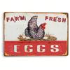 Vintage Fresh Eggs Farm Rustic Tin Sign 8x12 Inch Metal Wall Art Poultry Lover Gift Farmhouse Kitchen Decor