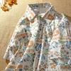 Hong Kong Style Vintage Sunflower Floral Shirt - Unisex Casual Short Sleeve