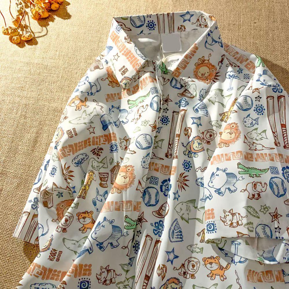 Hong Kong Style Vintage Sunflower Floral Shirt - Unisex Casual Short Sleeve