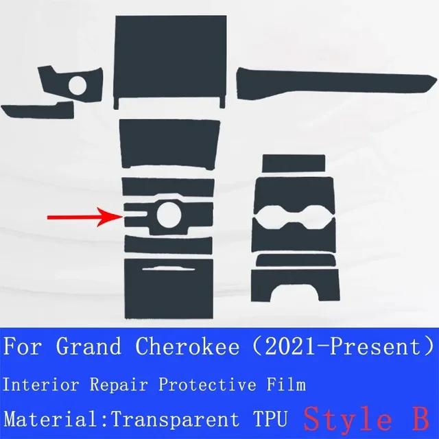 Car Interior Door Center Console Media Dashboard Navigation For Jeep Grand Cherokee 2021-2023 TPU Anti-scratch Protector Film AMR1