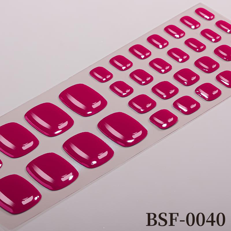 Popular Style New 3D Waterproof Nail Sticker Plastic UV Free Nail Wraps Toe Wraps