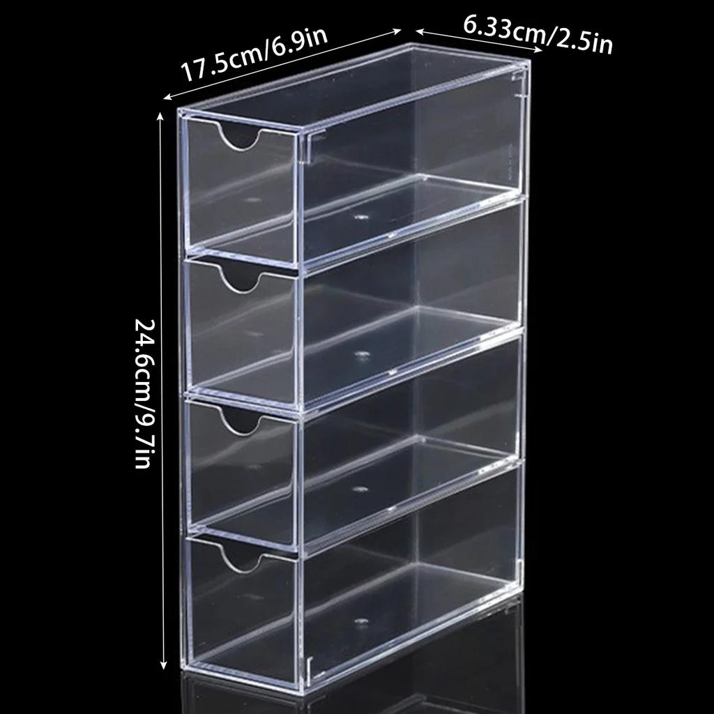 Acrylic Drawer Box 4-layer Sunglasses Storage Organizer Box Desktop Sundries Storage Pull Glasses Display Containers Box