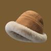 Ethnic Style Plush Bucket Hats Winter Autumn Ear Protection Hat Trendy Men's Bucket Hats  Unisex