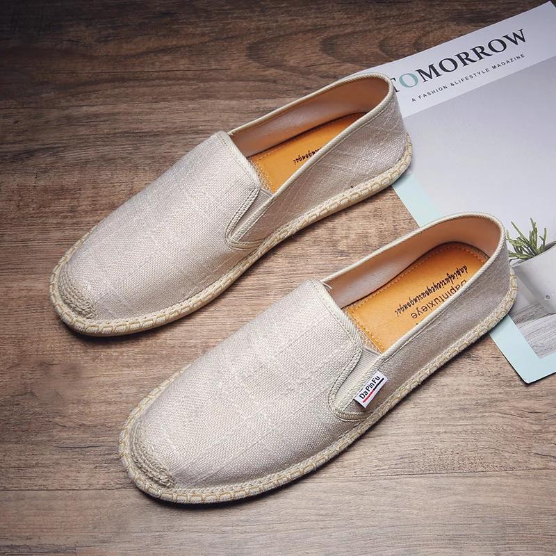 Mens Shoes Chinese Fashion Soft Slip On Espadrilles for Men Loafers Casual Male Breathable Canvas Casual Shoes Zapatillas Hombre