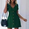 Women'S Short Spring And Summer Styles Sexy Fashionable Casual Vacation Daily Short Sleeved Satin Suspender Dress