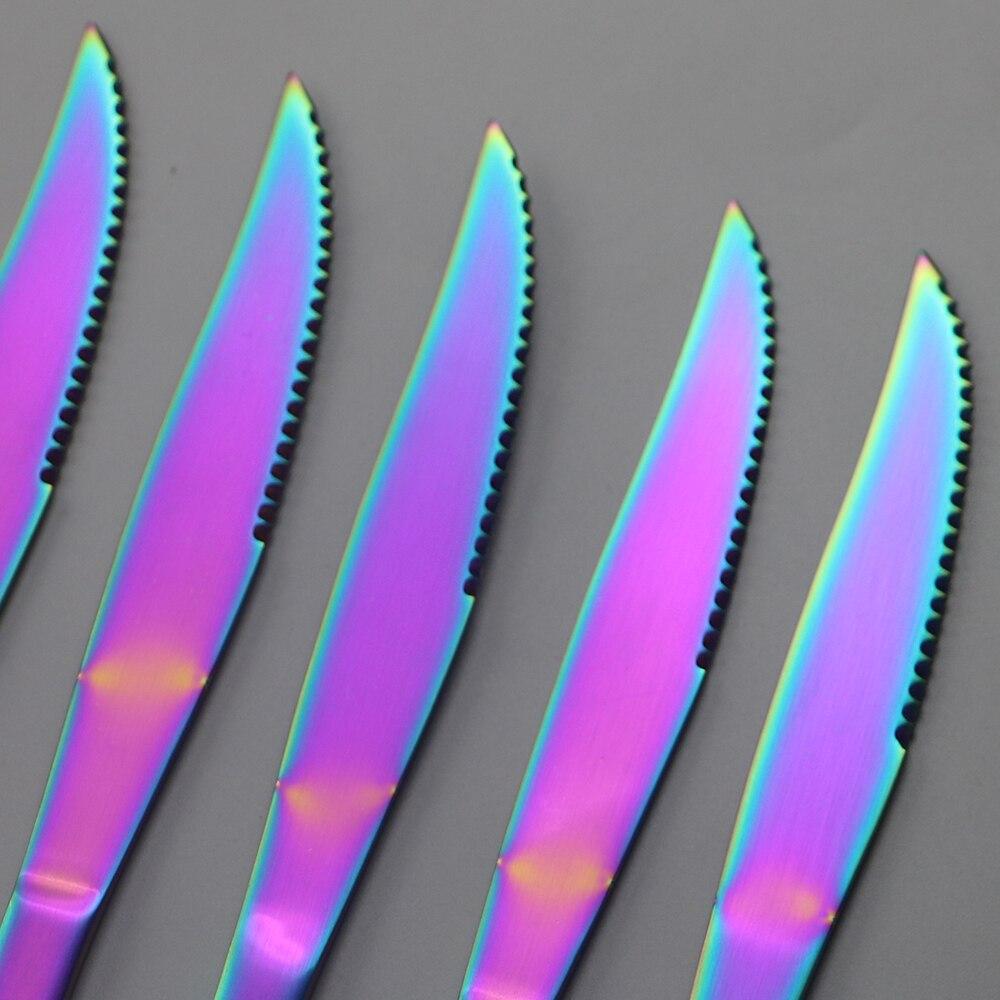 6Pcs Flatware Wenstern Steak Knife Cutlery Set 18/10 Stainless Steel Dinnerware Set Knife Kitchen Dinner Set