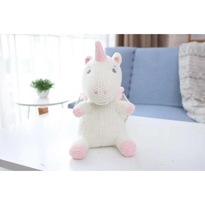 Ins Rabbit Elephant Unicorn Plush Toy Bell Cute Baby Soothing Doll Knitted High Quality Birthday Gift for Kids Newborn