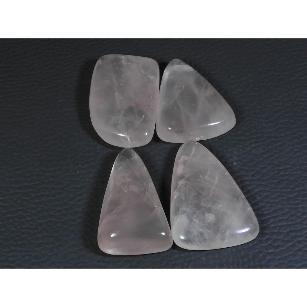 4Pcs Natural Baby Pink Rose Quartz Fancy Cabochon Loose Gemstone Lot 226Cts. A-752