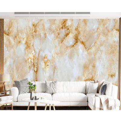 Papel de Parede Mármore 3D Moderno de Luxo Leve Papel de Parede Mármore Abstrato Dourado Decoração de Casa para Sala de Estar Murais
