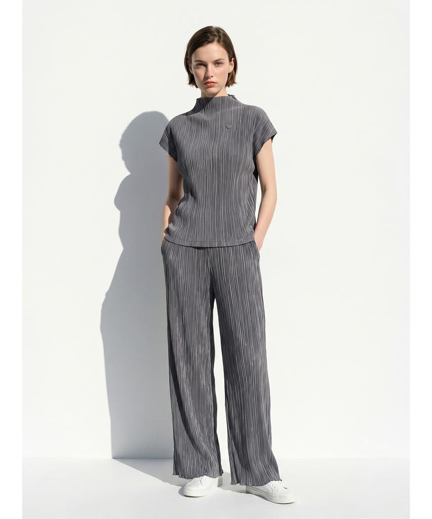 STARRYEYED Daily Pleated Elastic Waist Pants (Charcoal)