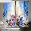 2 Pcs Bohemian Flowers Print Curtains,suitable for Bedroom,living Room Kitchen Decoration,home Decoration,window Decoration