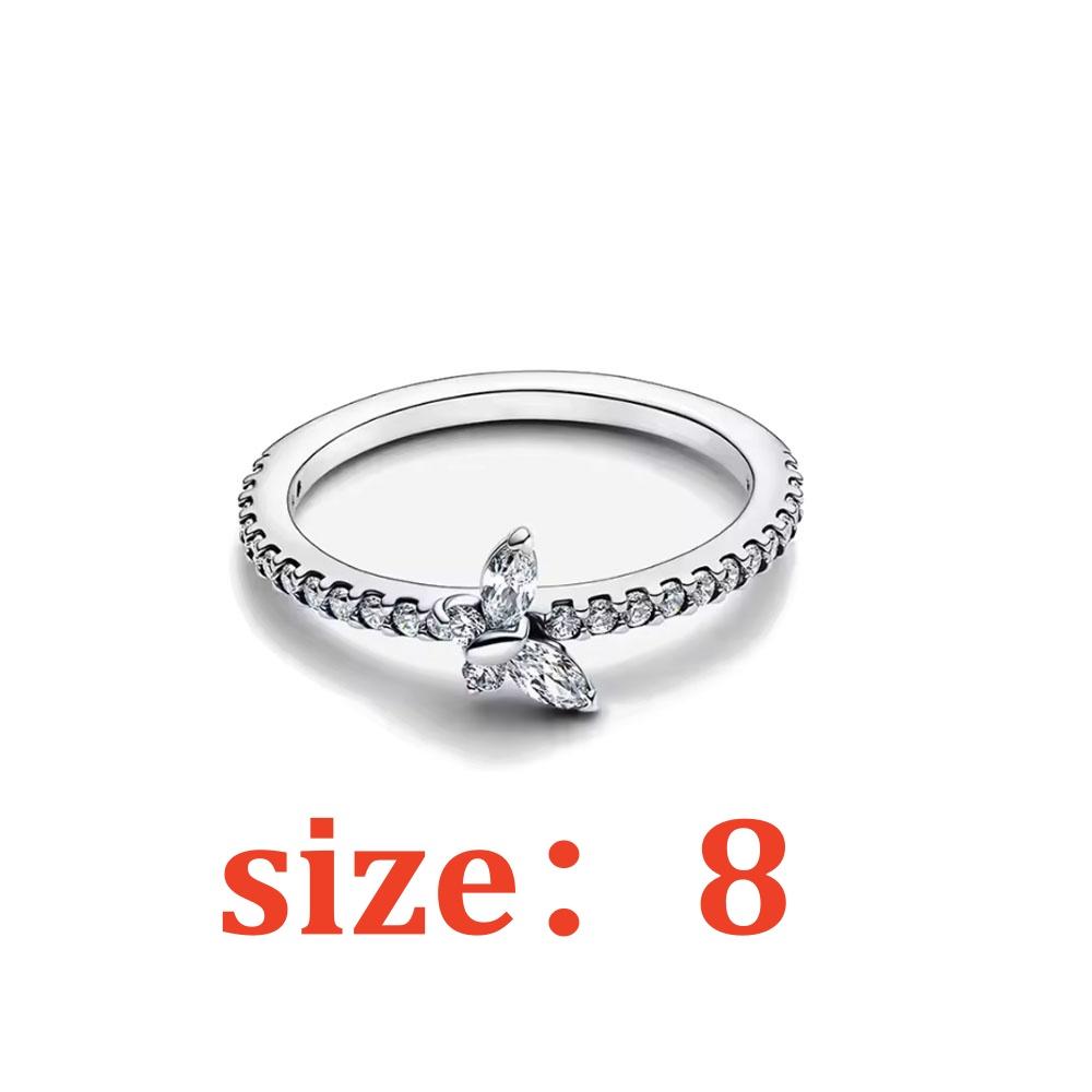 European New Butterfly Flower Heart Star Jewelry Set 925 Silver Earrings Ring Necklace for Women