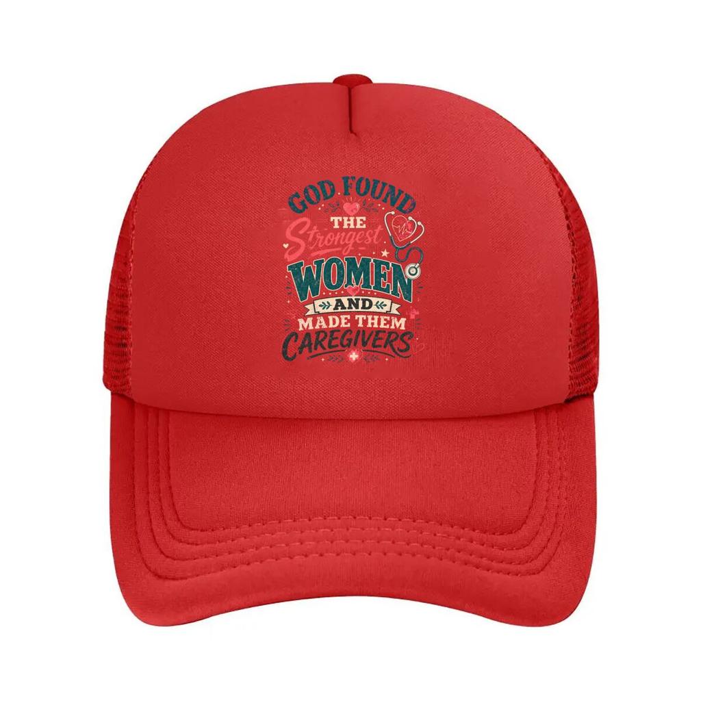 Strong Caregiver Tribute Typography Mesh Baseball Cap Hip Hop