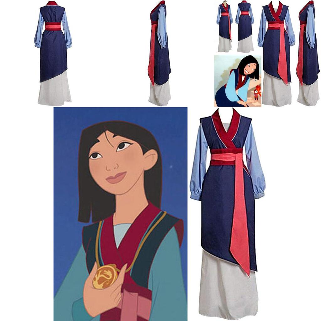 Elegant Mulan Traditional Kimono Dress Full Set For Halloween Party Cosplay