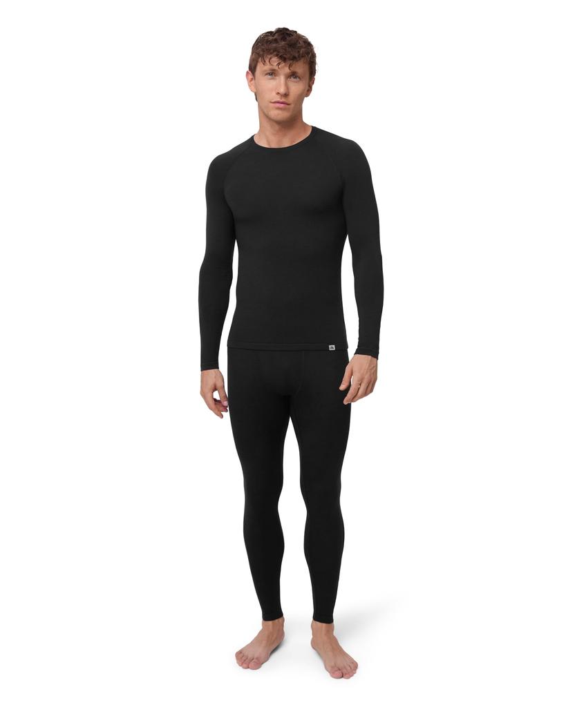 Merino Baselayer Set Shirt L Black [DANISH ENDURANCE] Men's (LS + Tights) 1-pack