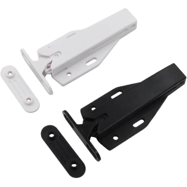Doors Catches Latch ABS Push To Open Touch Release Door Latch Hinge Cupboard Cabinet Hinges Invisible Rebound Home Hardware(Black)