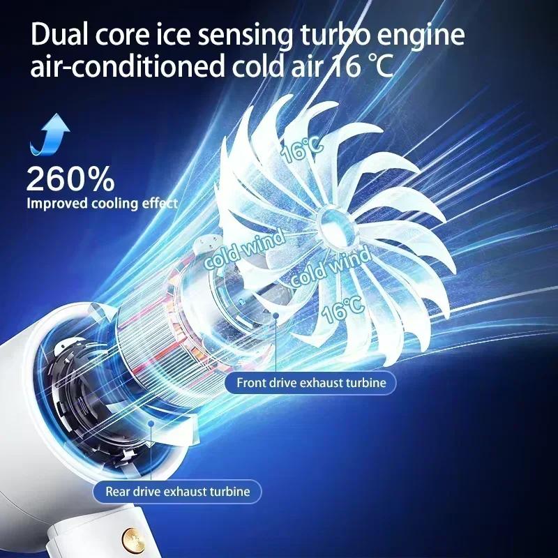 Motorcycle Ultra-Portable Turbo Cooling Fan - Adjustable, High-Velocity Handheld Mini Fan with 100+ Airflow Levels