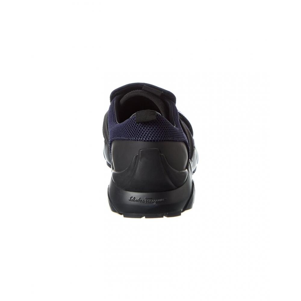 Salvatore Ferragamo Ferragamo Leather Trim Sneaker Blue