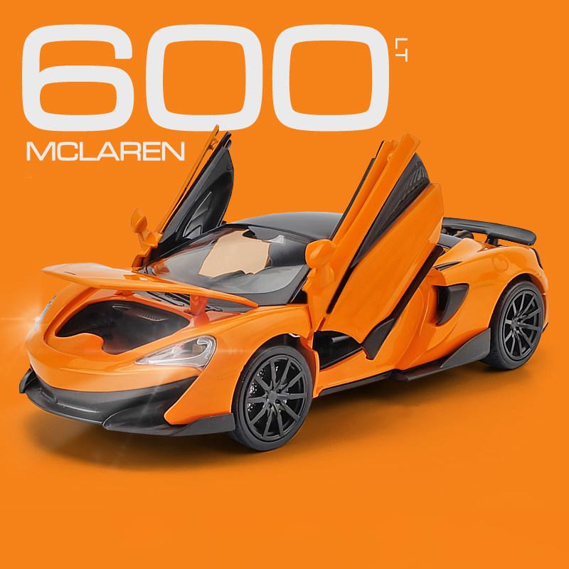

1:32 Mclaren 600LT Alloy Die Cast Toy Car Model Sound and Light Pull Back Children s Toy Collectibles Birthday gift оранжевый