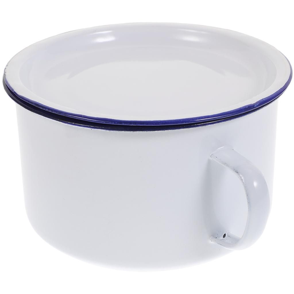 Salad Serving Utensils Enamel Instant Noodle Bowl Ramen Bowls Retro Enameled Casserole Student