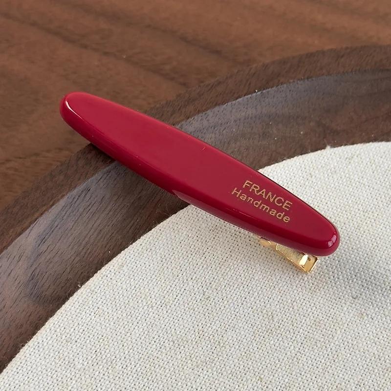 Retro French Temperament Simple Barrettes Color Acetate Oval Hair Clips For Womens Girls Sweet Hairpins Fashion Hair Accessories