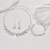 Meier Bridal Fashion Necklace and Earring Set - Three-piece High-end Rhinestone Jewelry Set