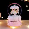 Iridescent Castle Snowfall Crystal Ball Music Box for Kids - Dreamy Fairy Tale Carriage.
