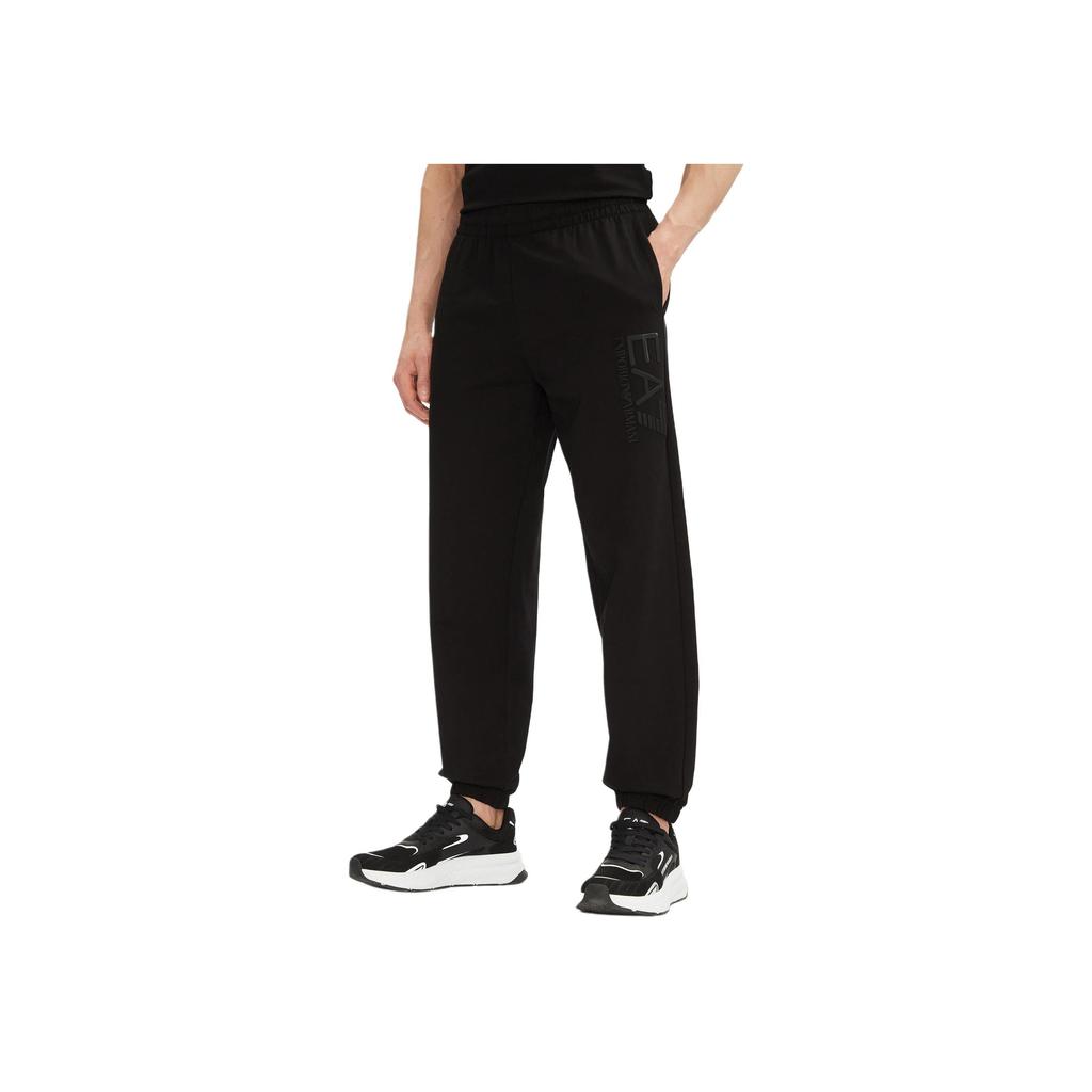 Emporio Armani EA7 Solid Logo Elastic Waistband Tapered Joggers Men bottoms Black 7M000233-AF13512-UC001