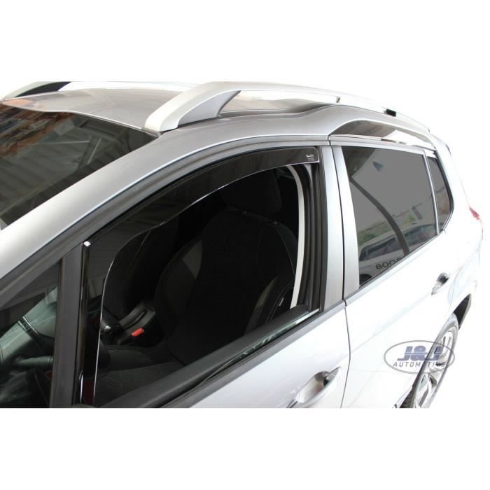 Air Deflectors - J&J AUTOMOTIVE - Peugeot 2008 - Smoked - Reinforced Acrylic - Easy Installation
