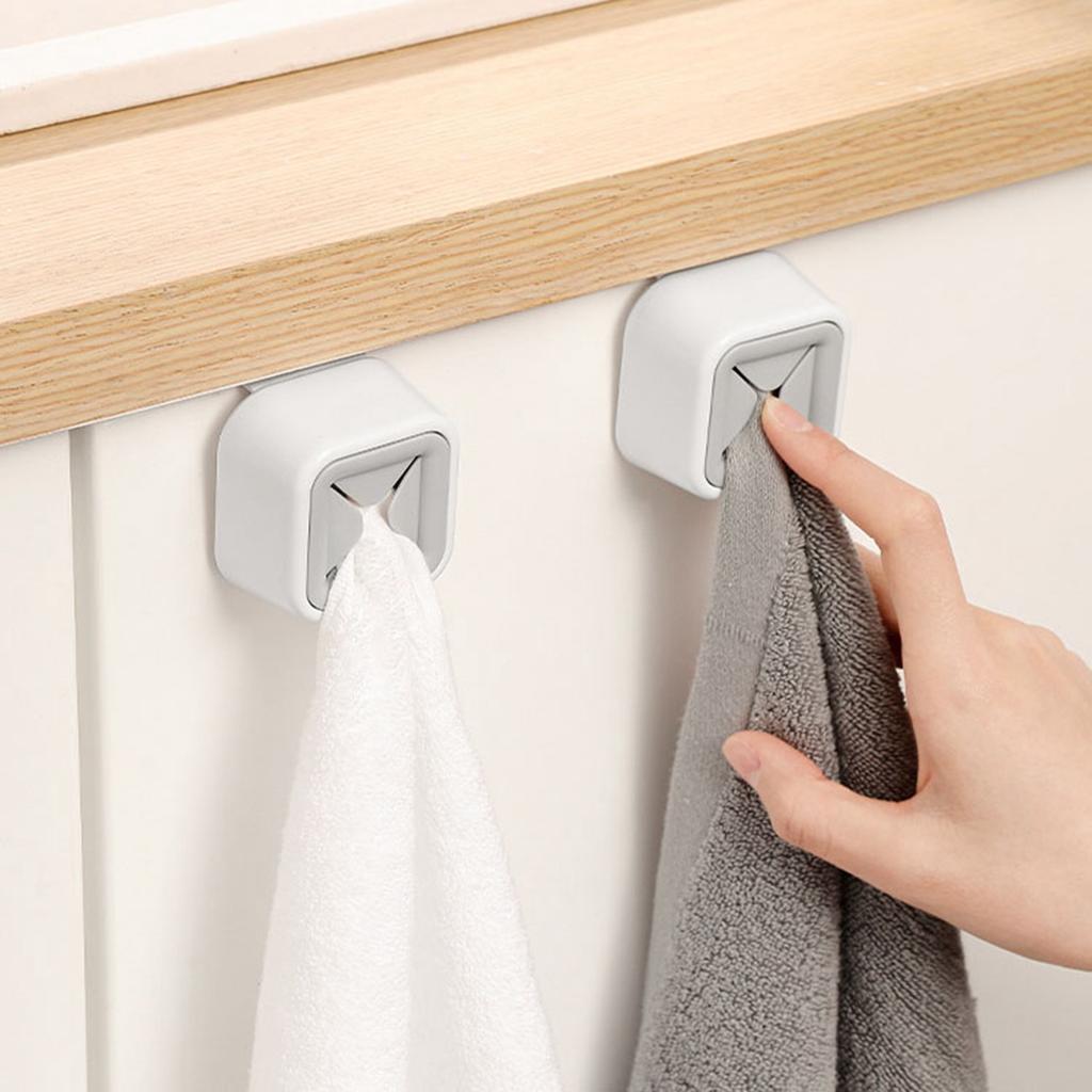 Bathroom Towel Plug Punch Free Versatile Strong Load Bearing Wall Mounted Towel Rack Push Hook for