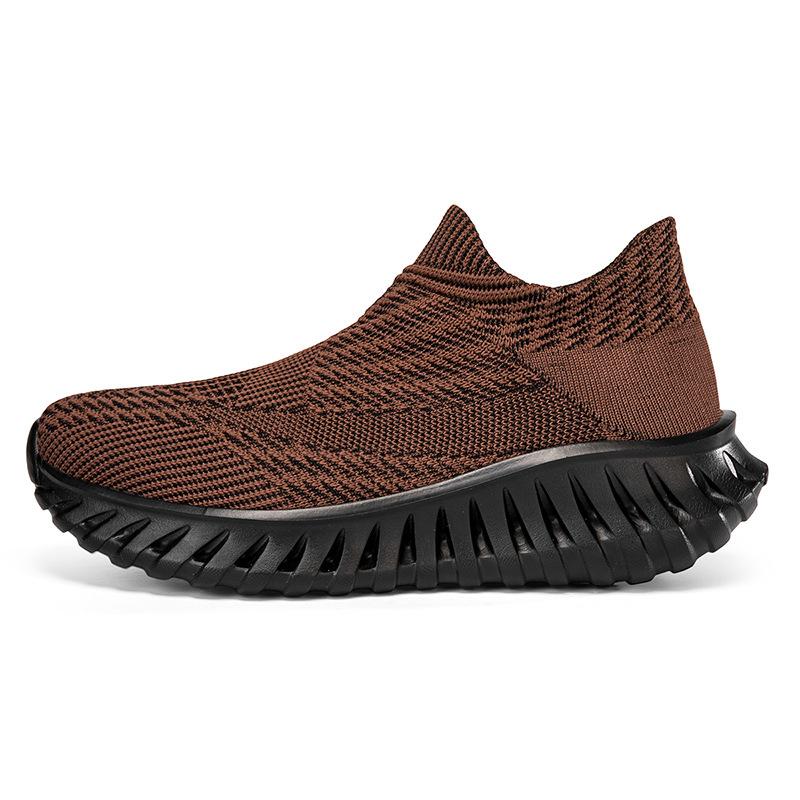 Large Size 46 New One-pedal Socks Shoes, Lightweight Shock-absorbing and Versatile Couple Casual Shoes, Breathable Fly-woven Single Shoes