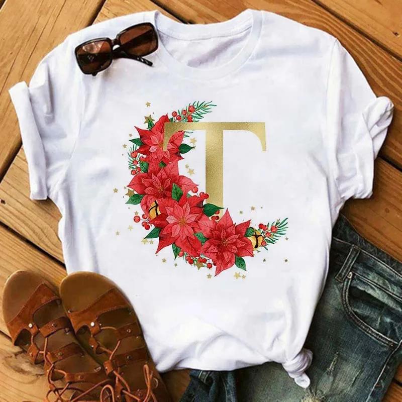 Custom Name Letter Combination Women's High Quality Printing Women Clothing Tops Goth Graphic T Shirts Kawaii Clothes Tee