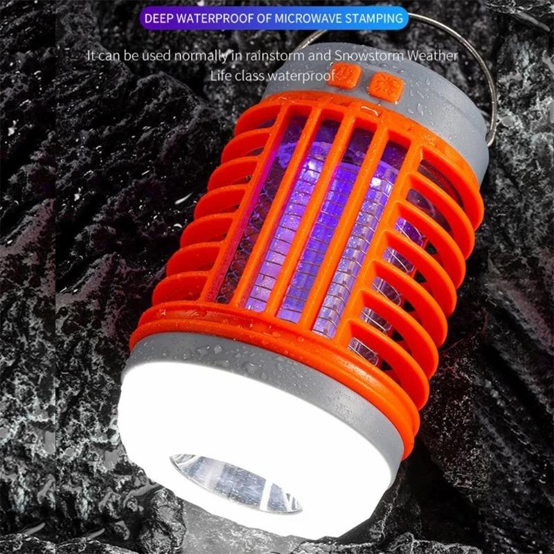 Solar LED Mosquito Killer Lamp Harmless Electric Shock Insect Trap Eco-Friendly Waterproof with Hook for Outdoor Summer Use