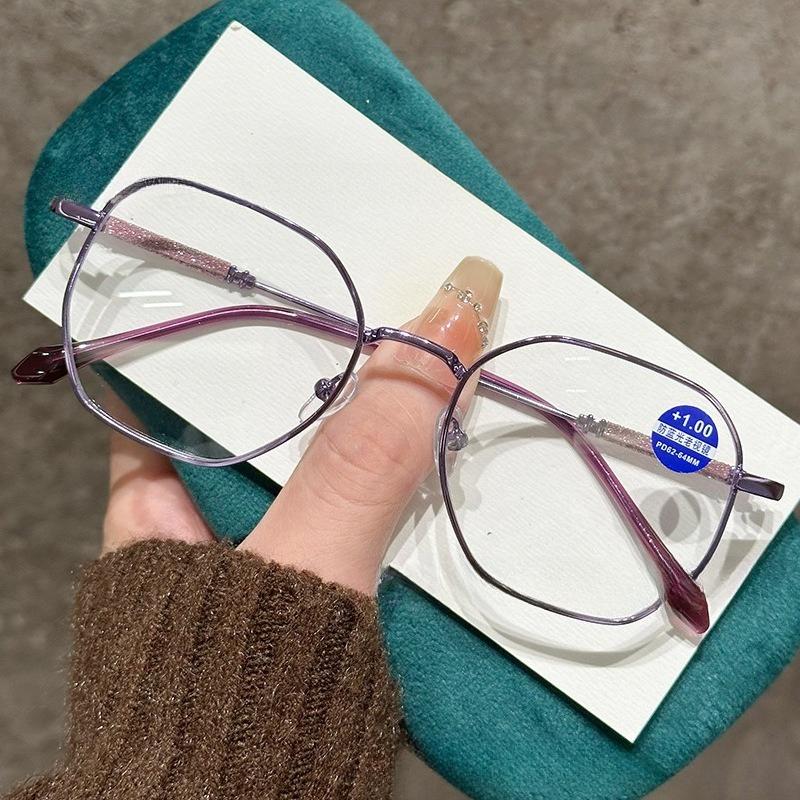 

Men Women New Metal Round Frame Reading Glasses Neutral Fashion High Definition Presbyopia Glasses New Luxury Farsighted Glasses +4.0